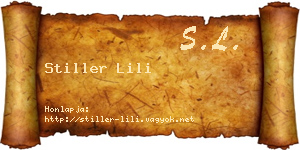 Stiller Lili névjegykártya